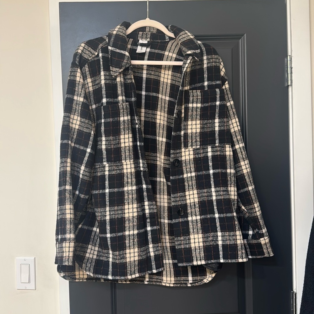 Plaid flannel shacket